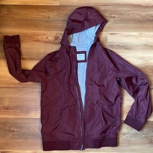 Old Navy maroon full zip lined wind breaker kids XL